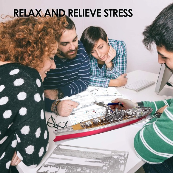 Piececool 3D Metal Puzzle Military Watercraft,Yamato Battleship Building Kit - Picture 12 of 14